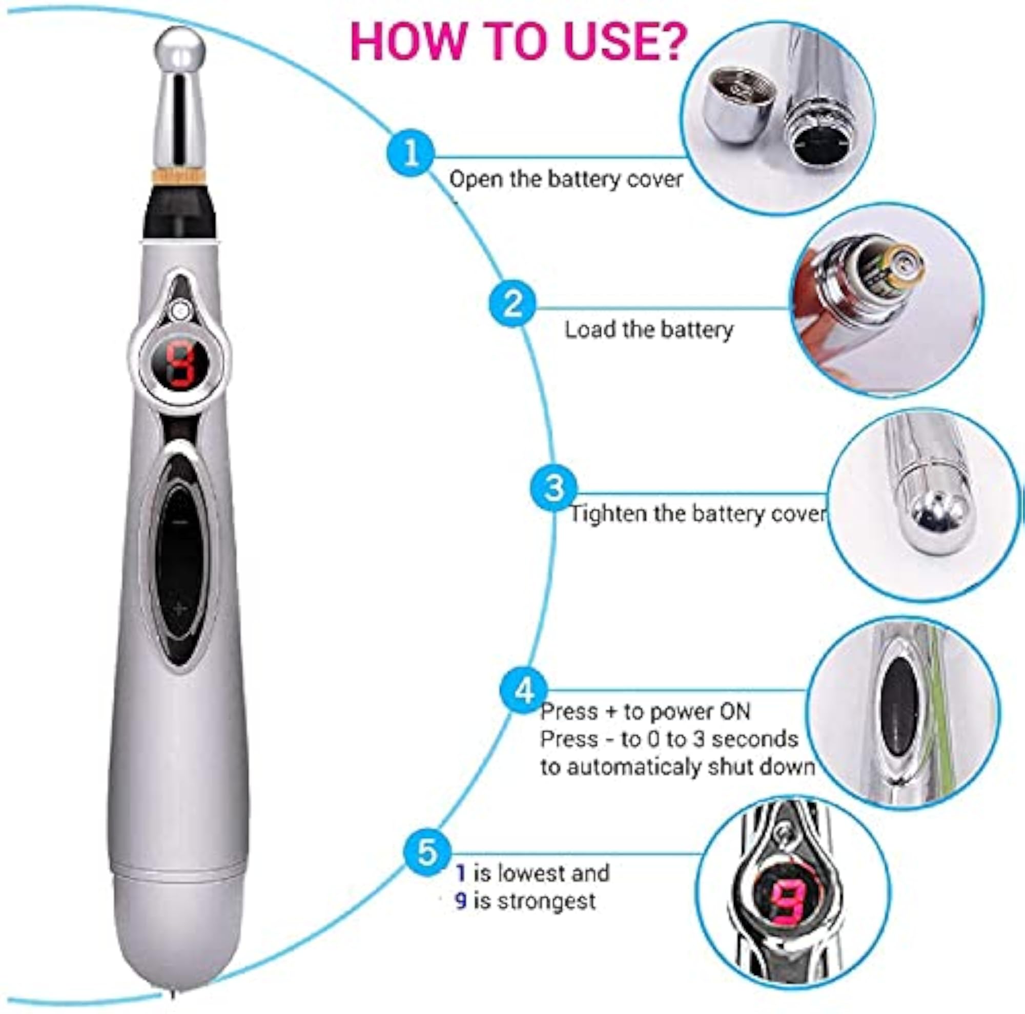 Electronic Acupuncture Pen for Pain Relief, Meridian Therapy